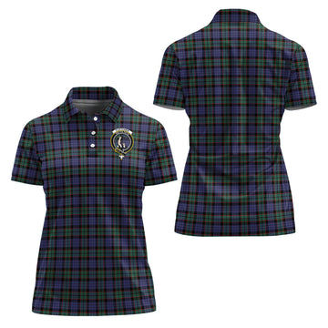 Fletcher Modern Tartan Polo Shirt with Family Crest For Women