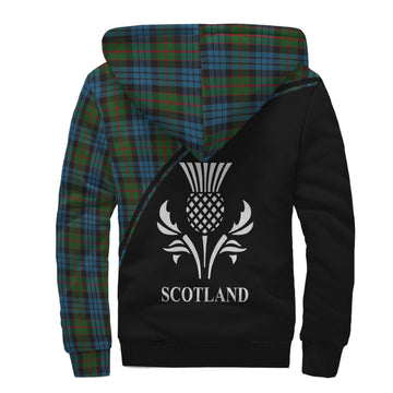 Fletcher of Dunans Tartan Sherpa Hoodie with Family Crest Curve Style