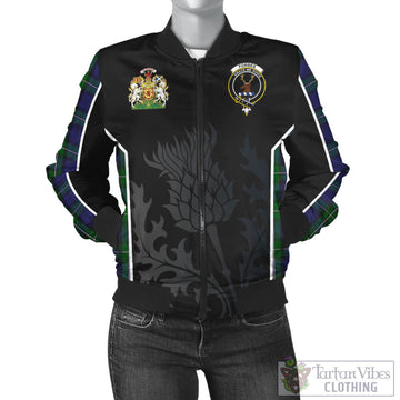 Forbes Tartan Bomber Jacket with Family Crest and Scottish Thistle Vibes Sport Style