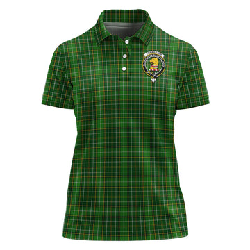 Forrester Hunting Tartan Polo Shirt with Family Crest For Women