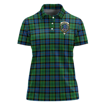Forsyth Ancient Tartan Polo Shirt with Family Crest For Women