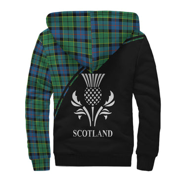 Forsyth Ancient Tartan Sherpa Hoodie with Family Crest Curve Style