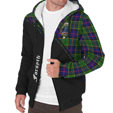 Forsyth Modern Tartan Sherpa Hoodie with Family Crest Curve Style
