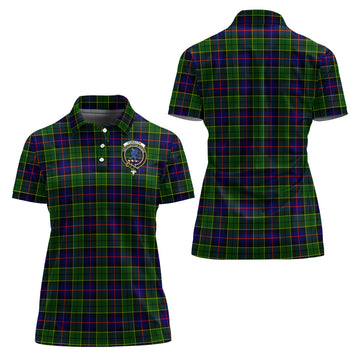Forsyth Modern Tartan Polo Shirt with Family Crest For Women