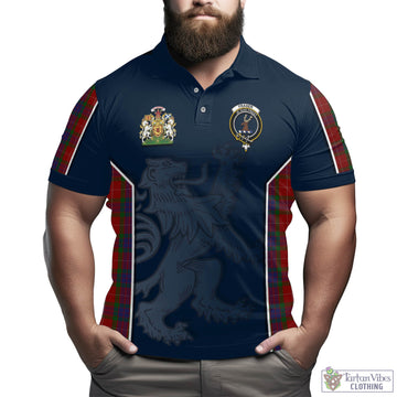 Fraser Tartan Men's Polo Shirt with Family Crest and Lion Rampant Vibes Sport Style