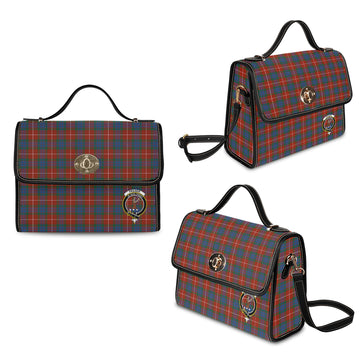 Fraser Ancient Tartan Waterproof Canvas Bag with Family Crest