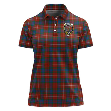 Fraser Ancient Tartan Polo Shirt with Family Crest For Women