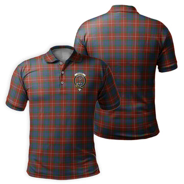 Fraser Ancient Tartan Men's Polo Shirt with Family Crest