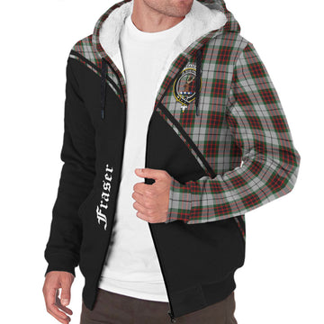Fraser Dress Tartan Sherpa Hoodie with Family Crest Curve Style