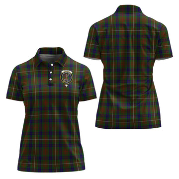 Fraser Hunting Tartan Polo Shirt with Family Crest For Women