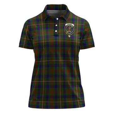 Fraser Hunting Tartan Polo Shirt with Family Crest For Women