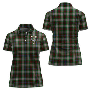 Fraser Hunting Dress Tartan Polo Shirt with Family Crest For Women