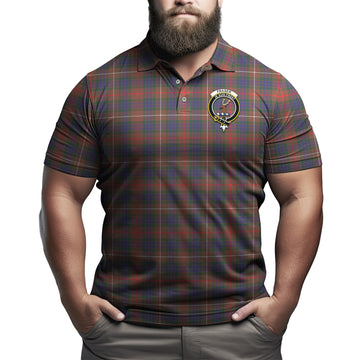 Fraser Hunting Modern Tartan Men's Polo Shirt with Family Crest