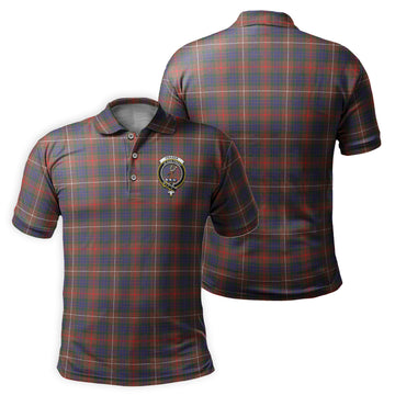 Fraser Hunting Modern Tartan Men's Polo Shirt with Family Crest