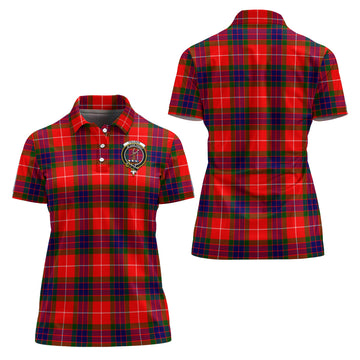 Fraser Modern Tartan Polo Shirt with Family Crest For Women