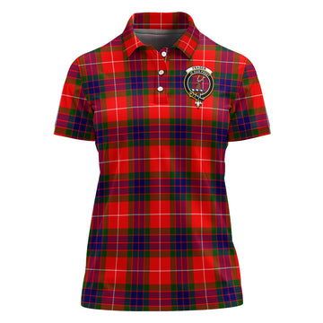 Fraser Modern Tartan Polo Shirt with Family Crest For Women