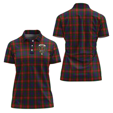 Fraser of Lovat Tartan Polo Shirt with Family Crest For Women