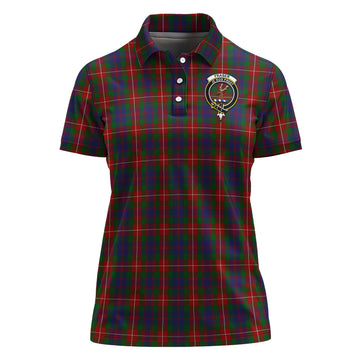 Fraser of Lovat Tartan Polo Shirt with Family Crest For Women