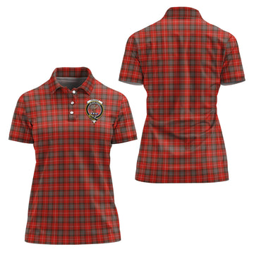 Fraser Weathered Tartan Polo Shirt with Family Crest For Women