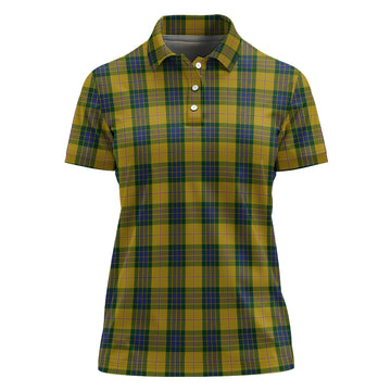 Fraser Yellow Tartan Polo Shirt For Women