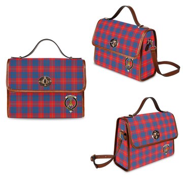 Galloway Red Tartan Waterproof Canvas Bag with Family Crest