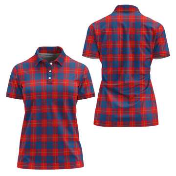 Galloway Red Tartan Polo Shirt For Women