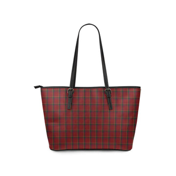 Galway County Ireland Tartan Leather Tote Bag