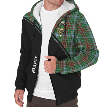 Gayre Tartan Sherpa Hoodie with Family Crest Curve Style