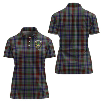 Gayre Hunting Tartan Polo Shirt with Family Crest For Women