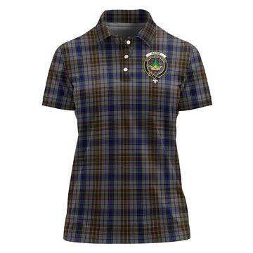 Gayre Hunting Tartan Polo Shirt with Family Crest For Women