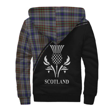 Gayre Hunting Tartan Sherpa Hoodie with Family Crest Curve Style