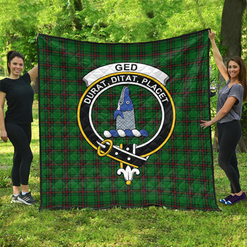 Ged Tartan Quilt with Family Crest