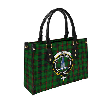 Ged Tartan Leather Bag with Family Crest