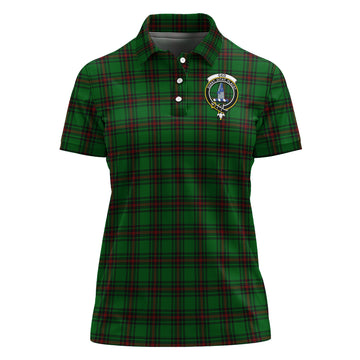 Ged Tartan Polo Shirt with Family Crest For Women
