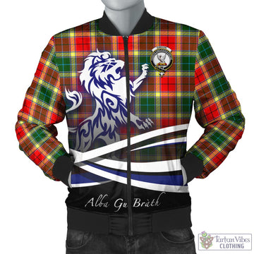 Gibson Tartan Bomber Jacket with Alba Gu Brath Regal Lion Emblem