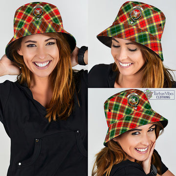 Gibson Tartan Bucket Hat with Family Crest