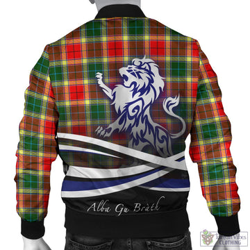 Gibson Tartan Bomber Jacket with Alba Gu Brath Regal Lion Emblem