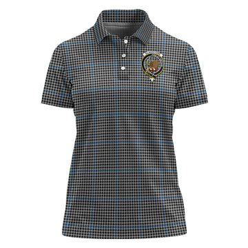 Gladstone Tartan Polo Shirt with Family Crest For Women