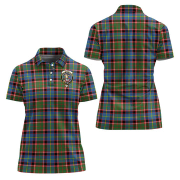 Glass Tartan Polo Shirt with Family Crest For Women