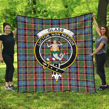 Glass Tartan Quilt with Family Crest