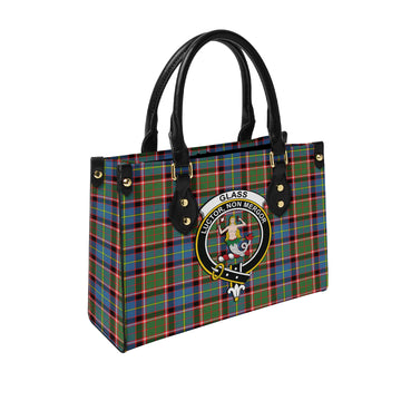 Glass Tartan Leather Bag with Family Crest
