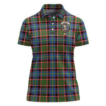 Glass Tartan Polo Shirt with Family Crest For Women