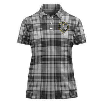 Glendinning Tartan Polo Shirt with Family Crest For Women