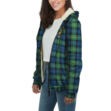Gordon Ancient Tartan Sherpa Hoodie with Family Crest