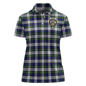 Gordon Dress Modern Tartan Polo Shirt with Family Crest For Women