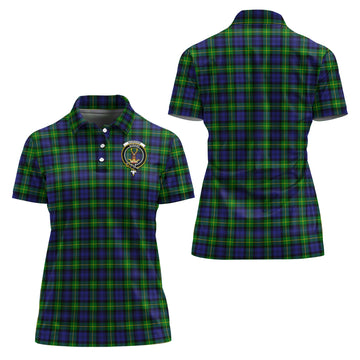 Gordon Modern Tartan Polo Shirt with Family Crest For Women