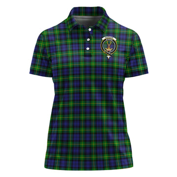 Gordon Modern Tartan Polo Shirt with Family Crest For Women