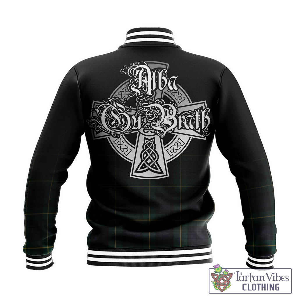 Tartan Vibes Clothing Gordon Old Tartan Baseball Jacket Featuring Alba Gu Brath Family Crest Celtic Inspired