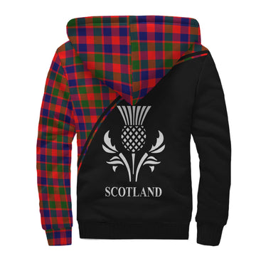 Gow Modern Tartan Sherpa Hoodie with Family Crest Curve Style
