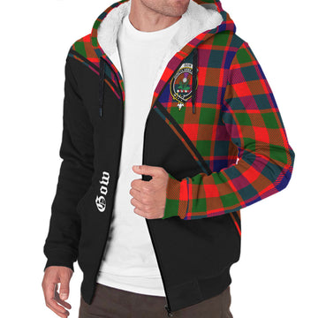 Gow of Skeoch Tartan Sherpa Hoodie with Family Crest Curve Style